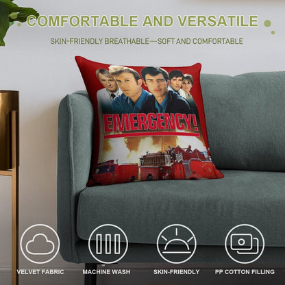 Retro Vintage 70s Medical Drama EMERGENCY! Tribute Soft Luxury Feel Throw Pillow