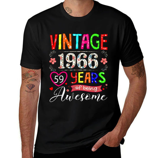 59 Year Old Vintage 1966 Floral 59th Birthday Girl Women  Breathable T-Shirt