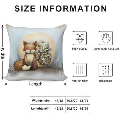 Fox And Owl Soft Durable Construction Throw Pillow