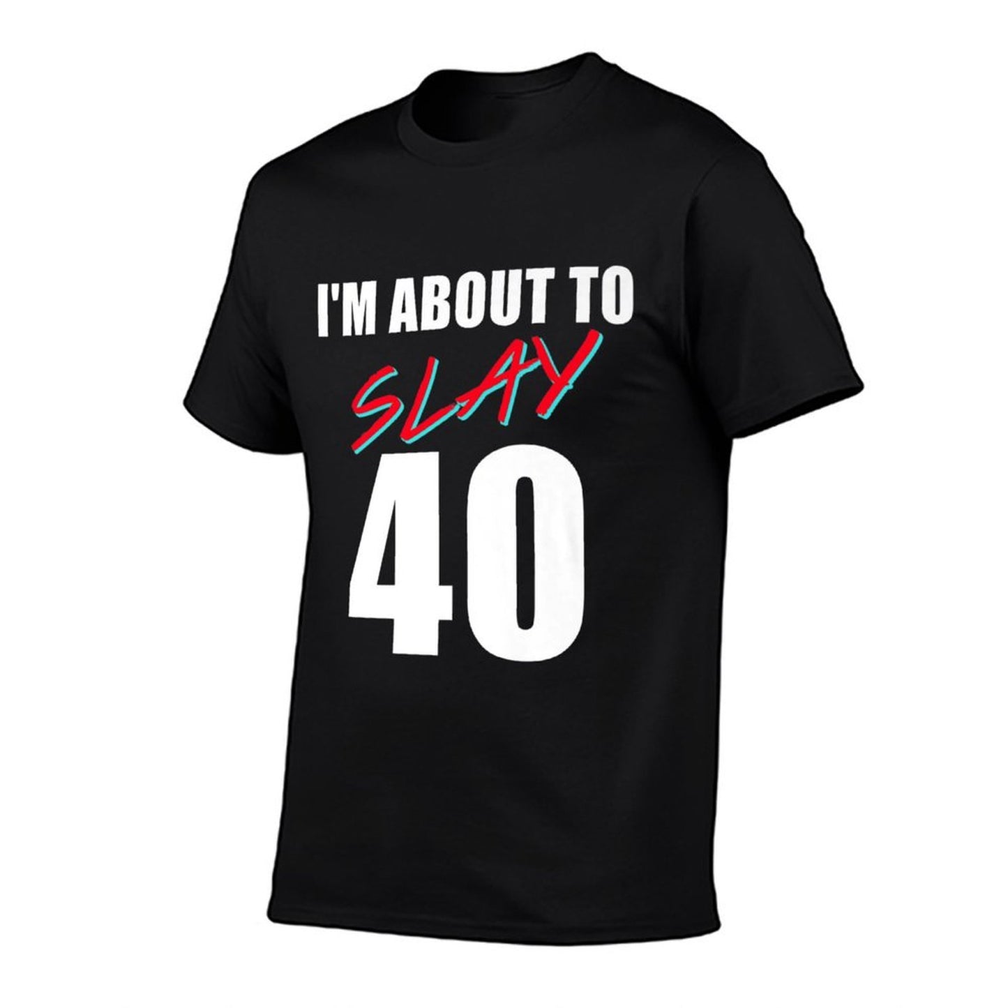 About To-Slay Forty Cute 40th Birthday For Women Premium  Ribbed Collar T-Shirt