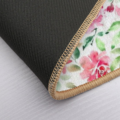 Watercolor Rose  Easy To Clean Bath Mat