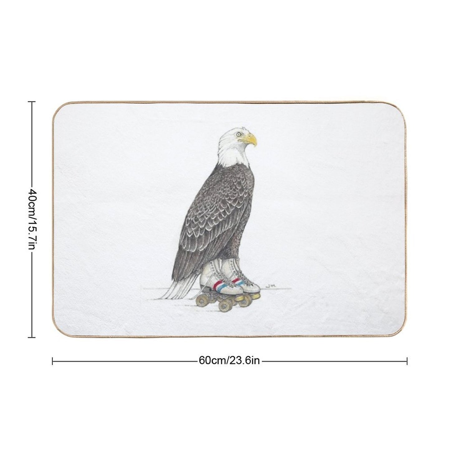 Eagle on Roller Skates  Pet-Safe Bath Mat
