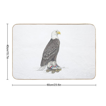 Eagle on Roller Skates  Pet-Safe Bath Mat