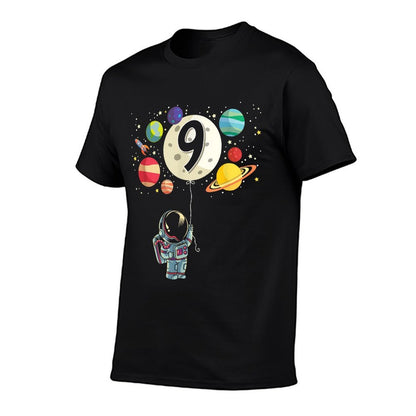 9 Years Old Birthday Boy Gifts Astronaut 9th Birthday  Soft T-Shirt