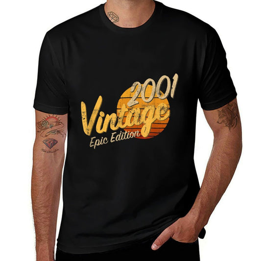 21st Birthday Vintage 2001 Born in 2001 21 Birthday  High-quality Stitching T-Shirt