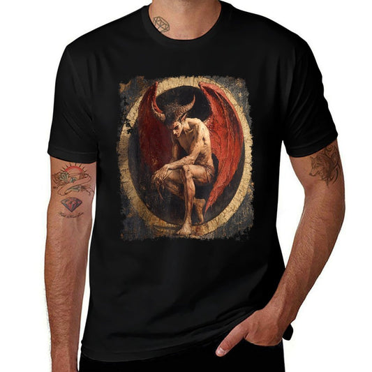 Casual Trendy Vintage Graphics for Men  Women Gothic Devil Art Graphic  Soft T-Shirt