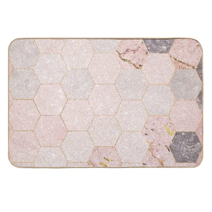 Pink Sparkling Marble Pattern Durable Bath Mat