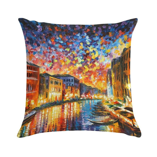 VENICE - GRAND CANAL - Leonid Afremov CITYSCAPE Soft Warmth Comfort Throw Pillow
