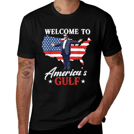 Gulf of USA America Funny USA Flag Relaxed-fit T-Shirt