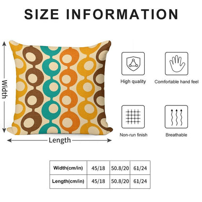 Mid-Century MOD Circles Pattern Soft Durable Construction Throw Pillow