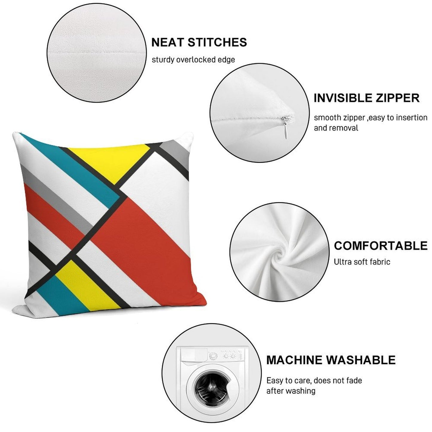 Abstract#84 Soft Short Plush Fabric Throw Pillow