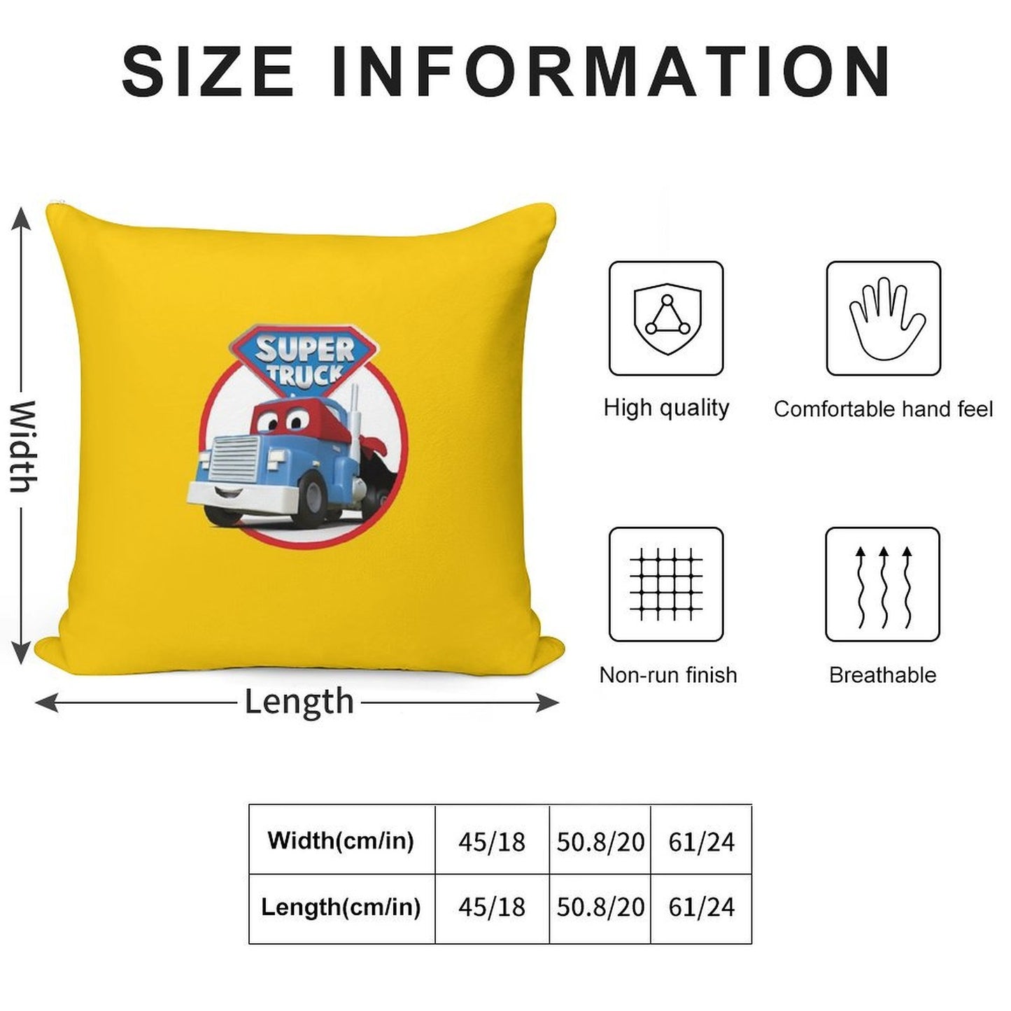 Carl The Super Truck of Car City Soft Ultra-Soft Texture Throw Pillow