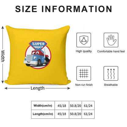Carl The Super Truck of Car City Soft Ultra-Soft Texture Throw Pillow