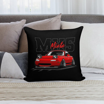 Red Miata Jdm Car Soft Short Plush Fabric Throw Pillow