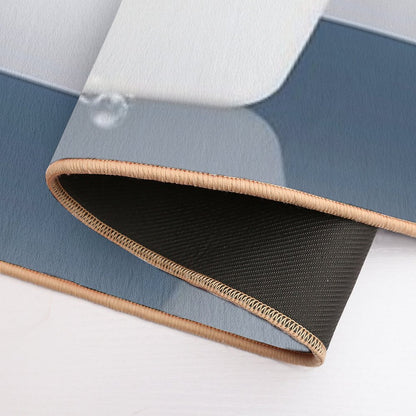 Baby Giraffe in Modern Bathtub Blue Print, Baby Giraffe Bathing, Animals in Bathtub Art by Synplus  Pet-Safe Bath Mat