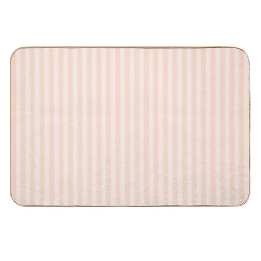 Blush Stripes, Peach Fuzz Durable Bath Mat