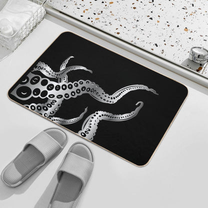 Octopus Design Silver  Fade-Resistant Bath Mat