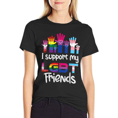 I Support My LGBT Friends Ally Lesbian Gay Bisexual Bi Trans  Fade-proof Color T-Shirt