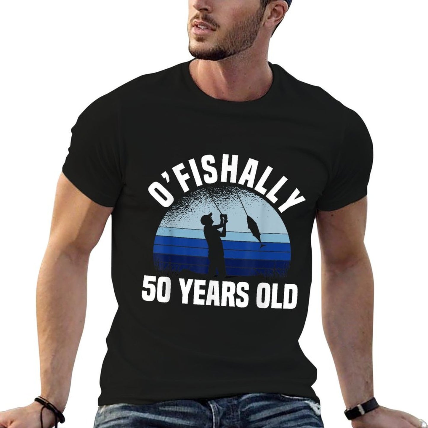 Ofishally 50 Years Old Fisherman 50th Birthday Fishing  Moisture-wicking T-Shirt