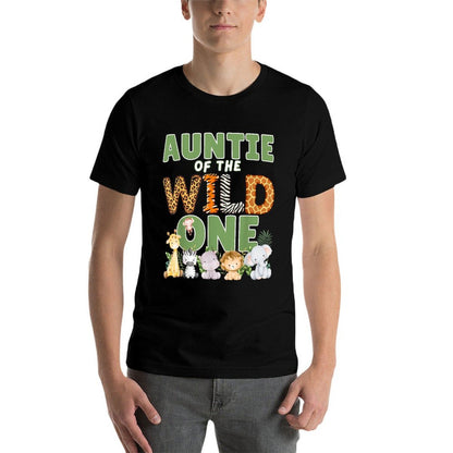 Auntie Of The Wild One 1st Birthday Safari Family Matching  Summer-ready Fabric T-Shirt