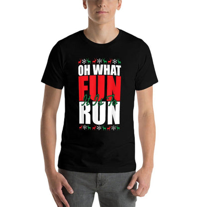 Oh What Fun It Is To Run Xmas Santa Runner Funny Running  Quick-drying T-Shirt