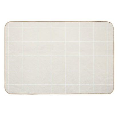 Cream White Square Diamond Grid Pattern 2 Pairs Behr 2023 Color of The Year Blank Canvas D-C.-003  Eco-Friendly Bath Mat