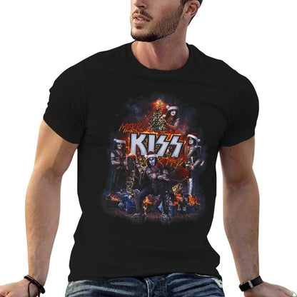 KISS - Very Merry KISSmas  Heathered Texture T-Shirt