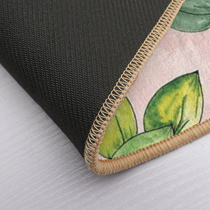 Cheerful Watercolour Leaf Minimalistic Pattern  Anti-Trip Bath Mat