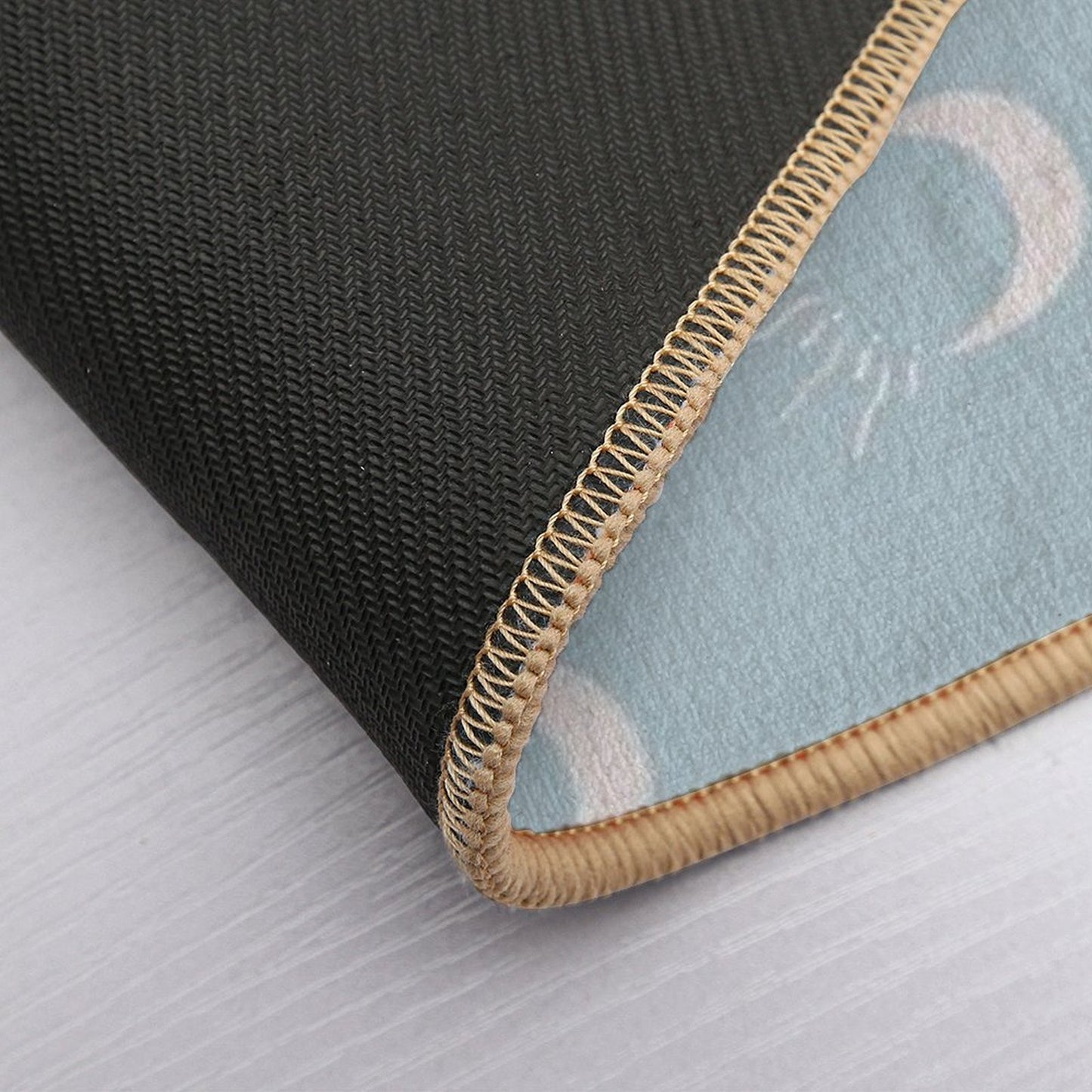 Cute Sun And Moon Design Boho Aesthetic In Muted Colors Sky Blue  Rapid-Drying Bath Mat