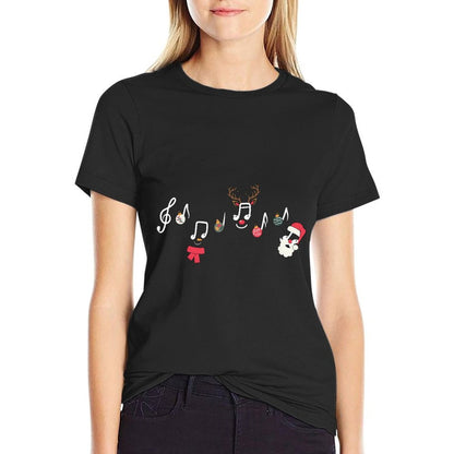 Christmas Santa Snowman Reindeer Music Notes Teacher Holiday  Classic T-Shirt