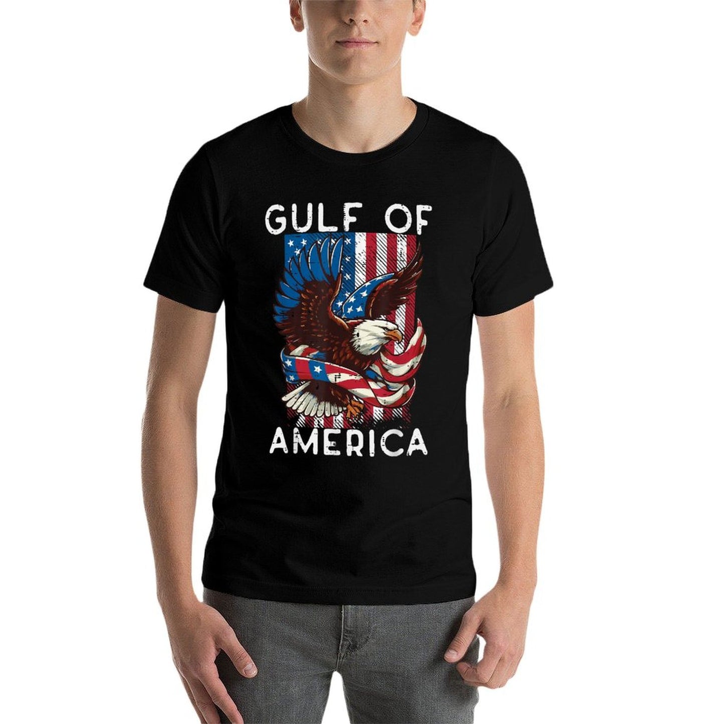 Gulf Of USA America US Flag Men Women Kids Summer-ready Fabric T-Shirt
