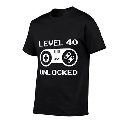 40th Birthday Gifts - Level 40 Unlocked  Polyester Blend T-Shirt