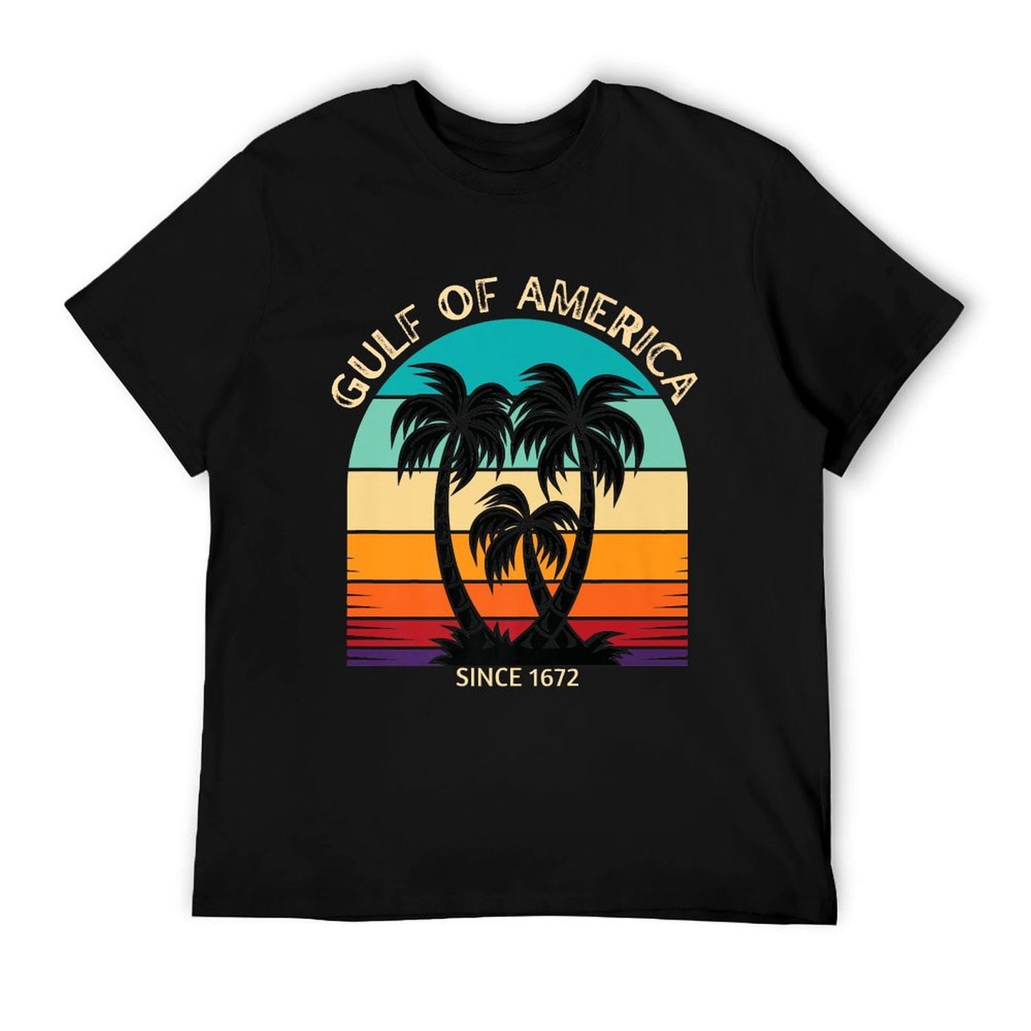 Gulf of USA America Retro Throwback Design Premium Slim-fit Cut T-Shirt