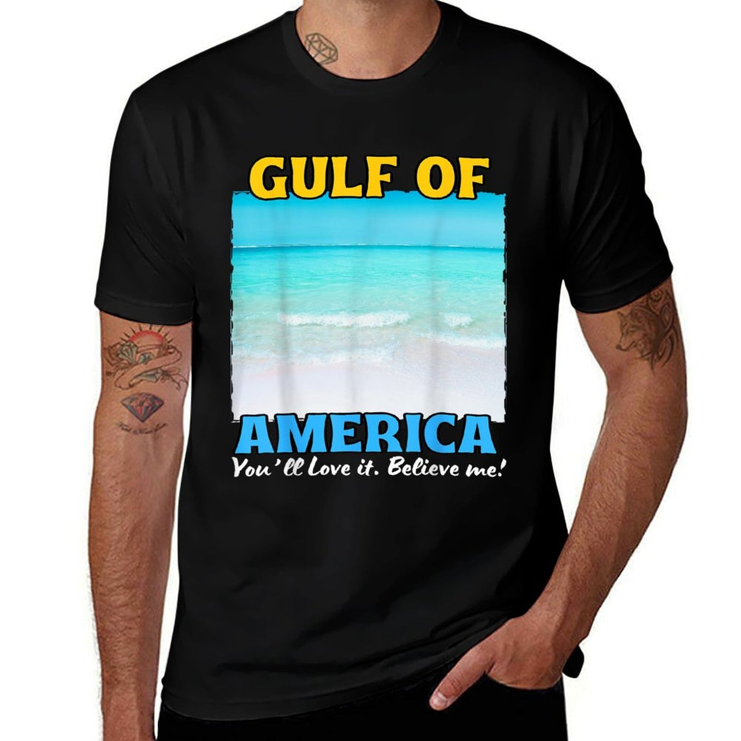 Gulf Of Us America Graphic Men Women Kids America&#39;s Gulf Summer-ready Fabric T-Shirt