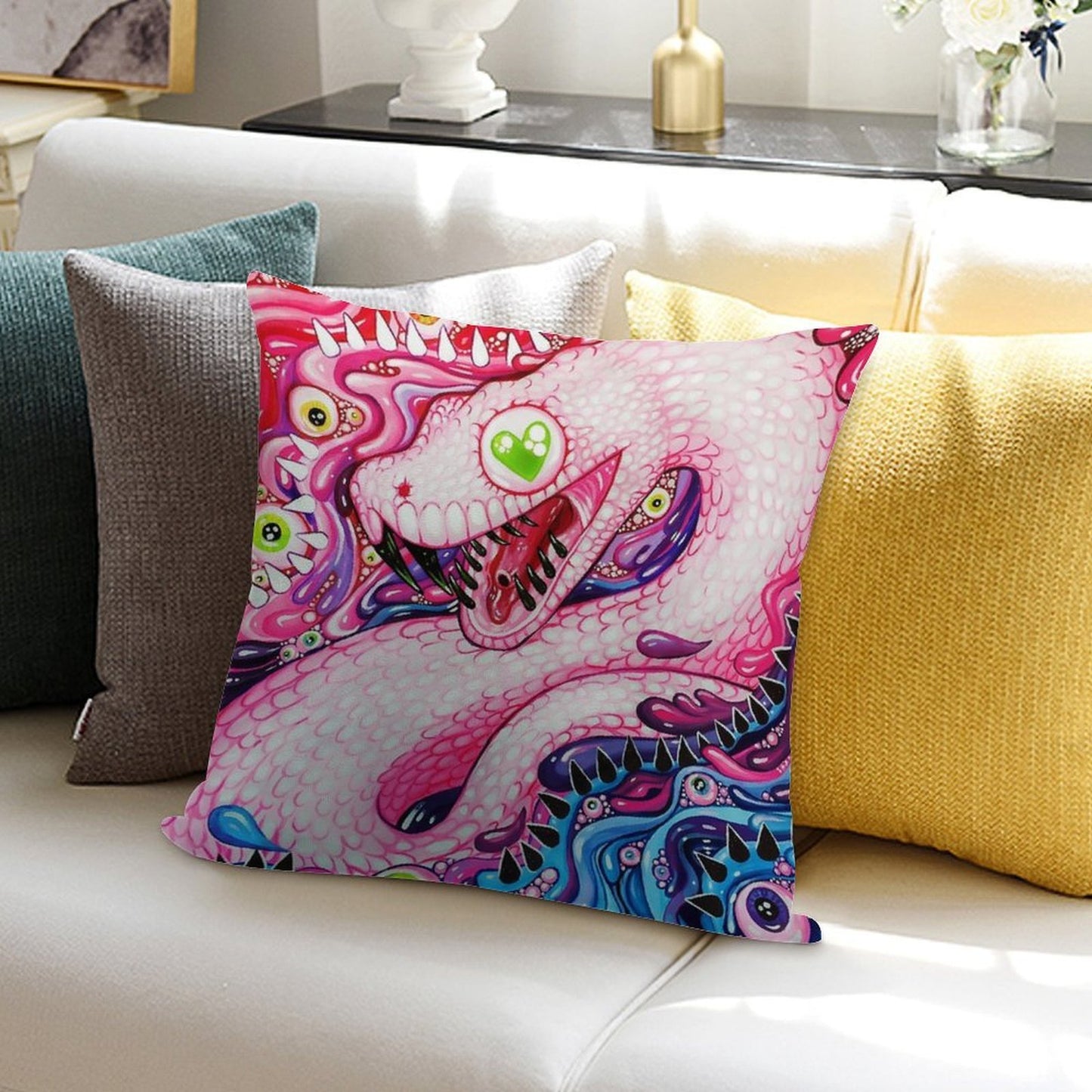 Glittersnake - Acrylic Painting Soft Fade-Resistant Throw Pillow