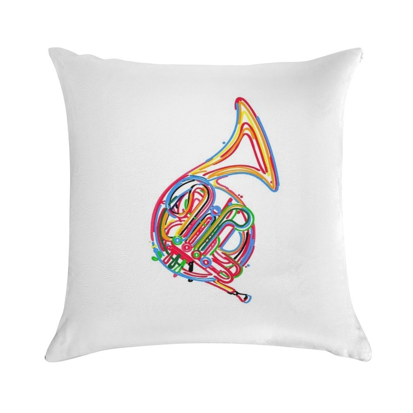 French Horn Soft Skin-Friendly Throw Pillow