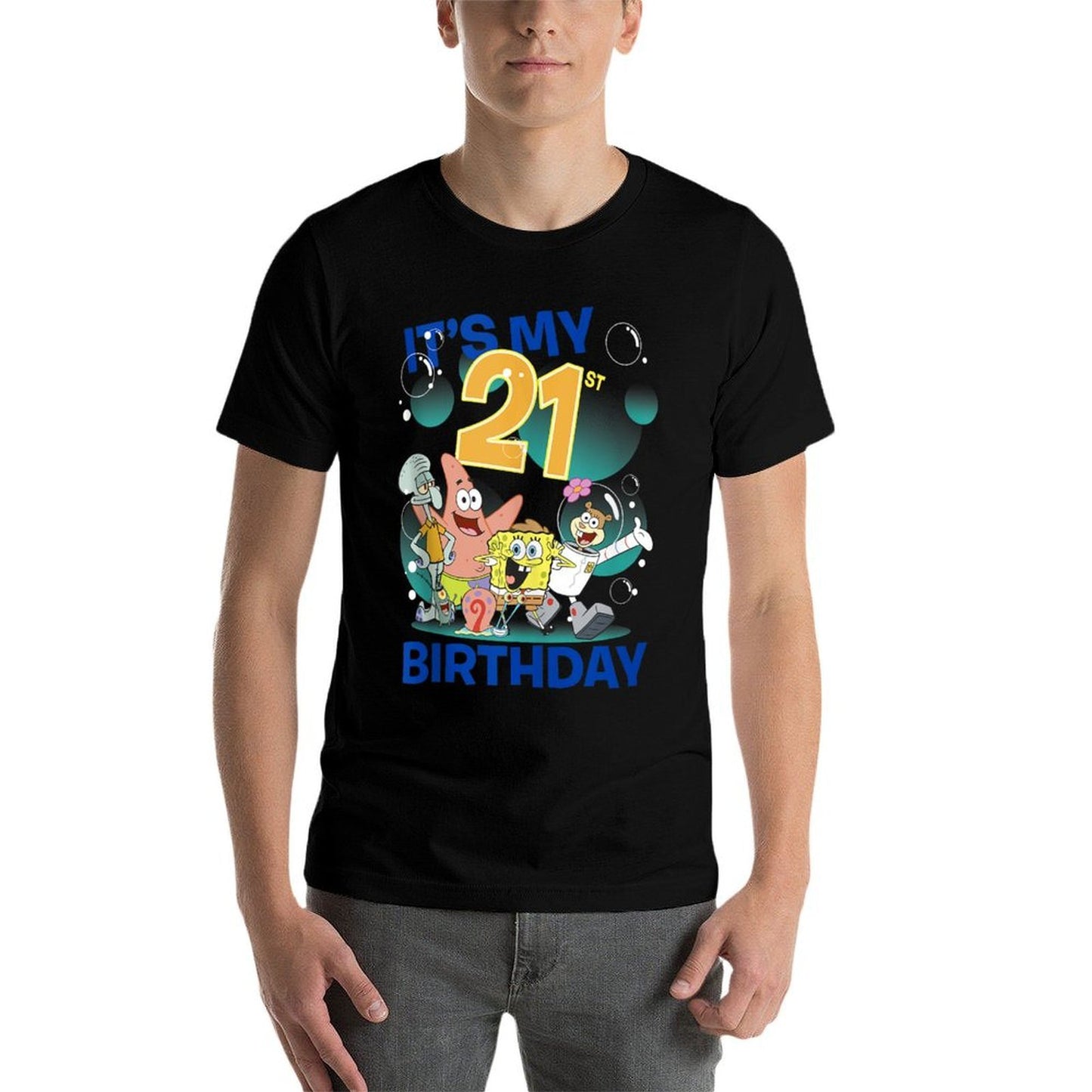 SpongeBob SquarePants It's My 21st Birthday Group Shot  Easy-care T-Shirt