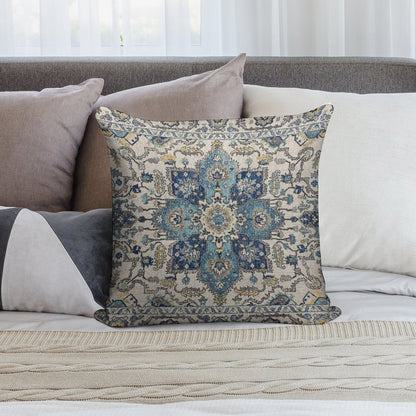 Persian Vintage Gray Blue Soft Shrink-Resistant Throw Pillow