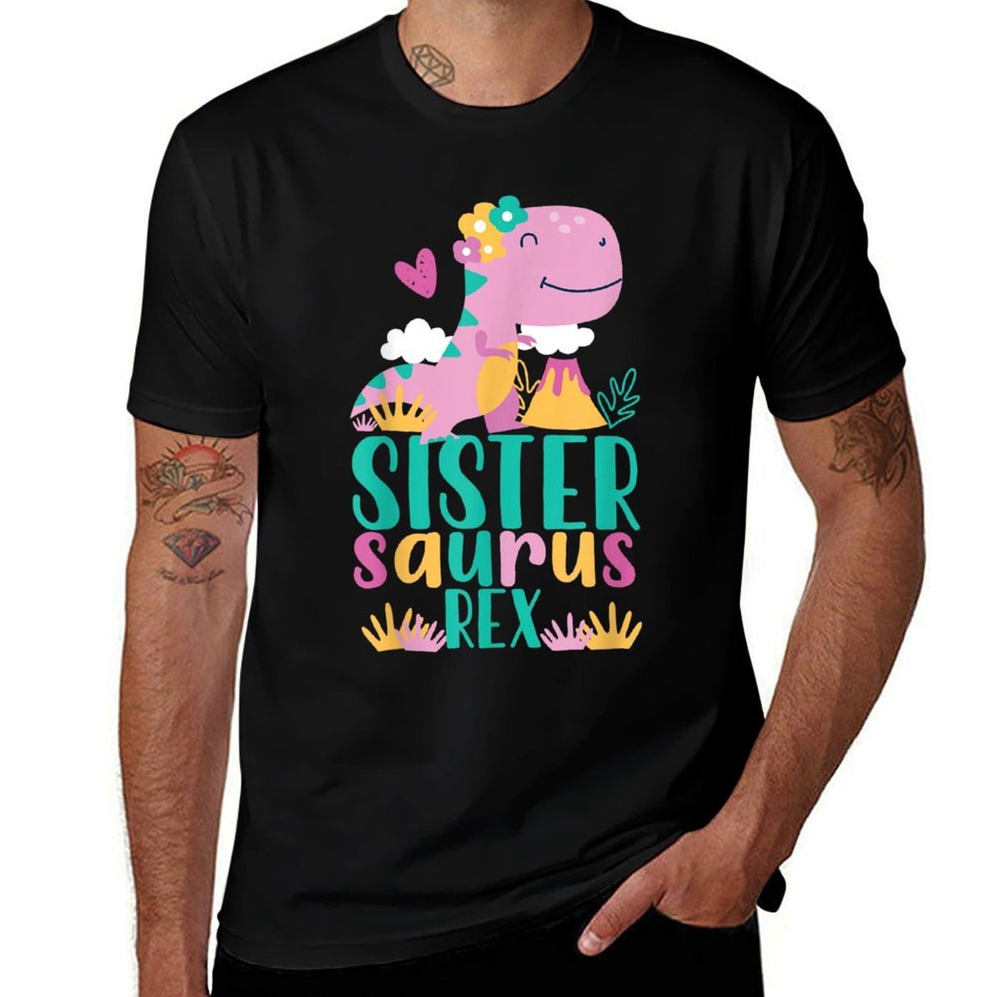 Sister Saurus Rex Dinosaur Dino Design for Kids  Vintage-inspired T-Shirt