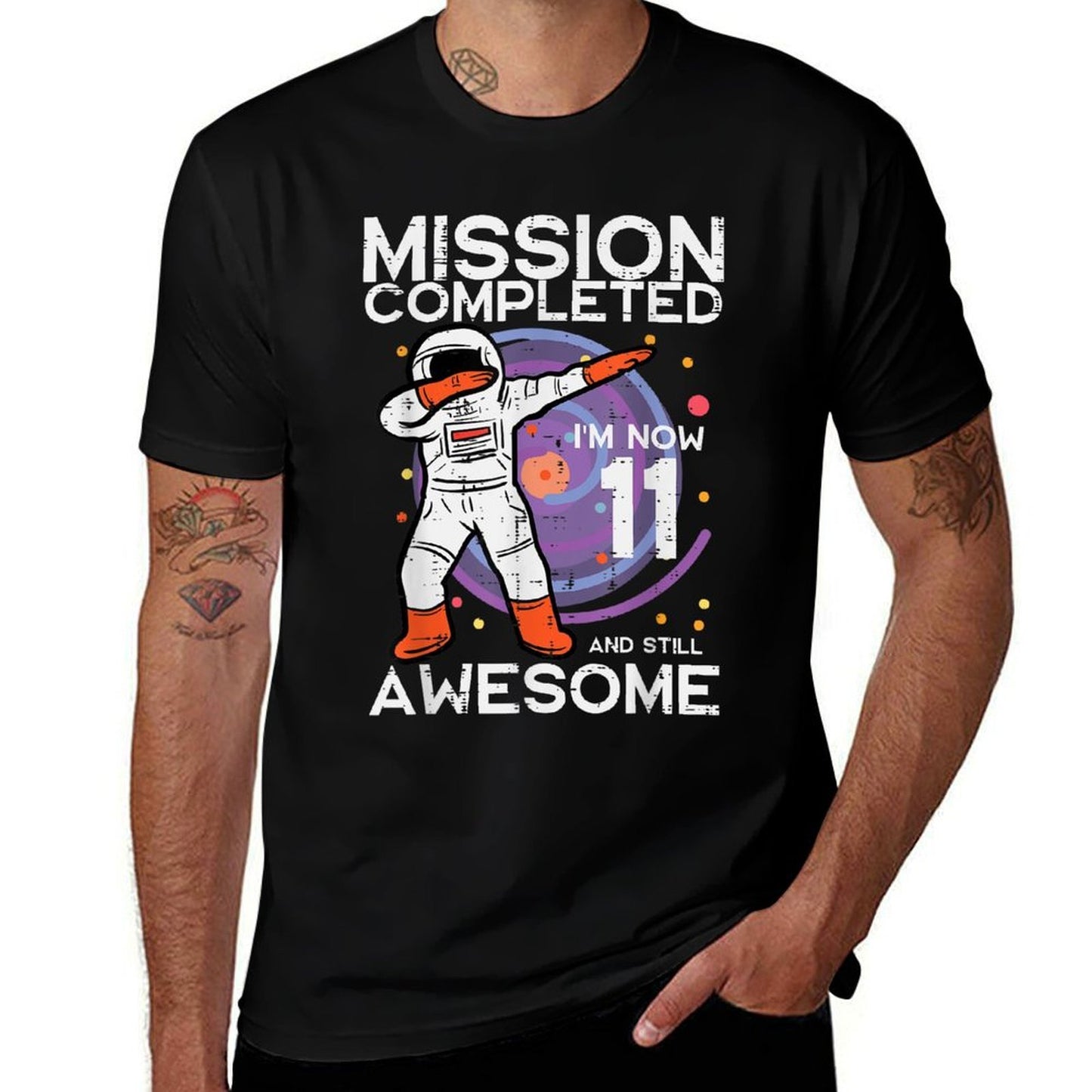 11th Birthday Astronaut Dab Mission Completed 11 Bday Boys  Relaxed-fit T-Shirt