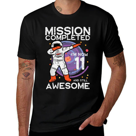 11th Birthday Astronaut Dab Mission Completed 11 Bday Boys  Relaxed-fit T-Shirt