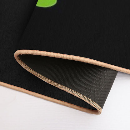 Black Cat Riding on Green Turtle  High-Traffic Bath Mat