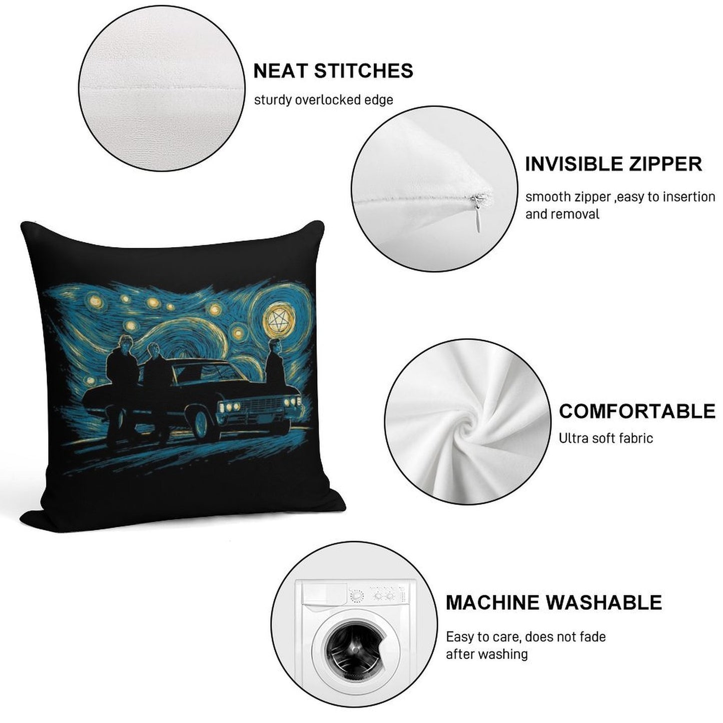 Supernatural Night Soft Decorative Cover Throw Pillow