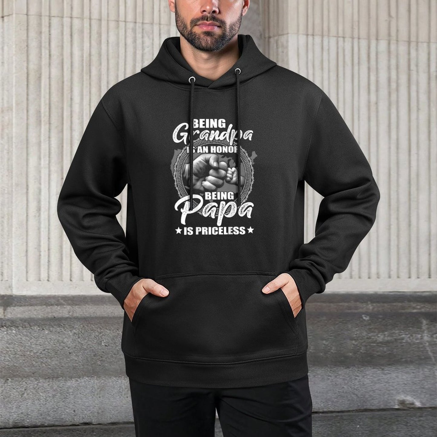 Being Grandpa Is An Honor Being PaPa Is Priceless (on Back) Unisex Design Hoodie