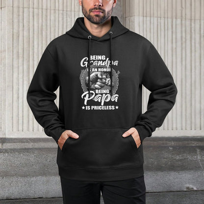 Being Grandpa Is An Honor Being PaPa Is Priceless (on Back) Unisex Design Hoodie