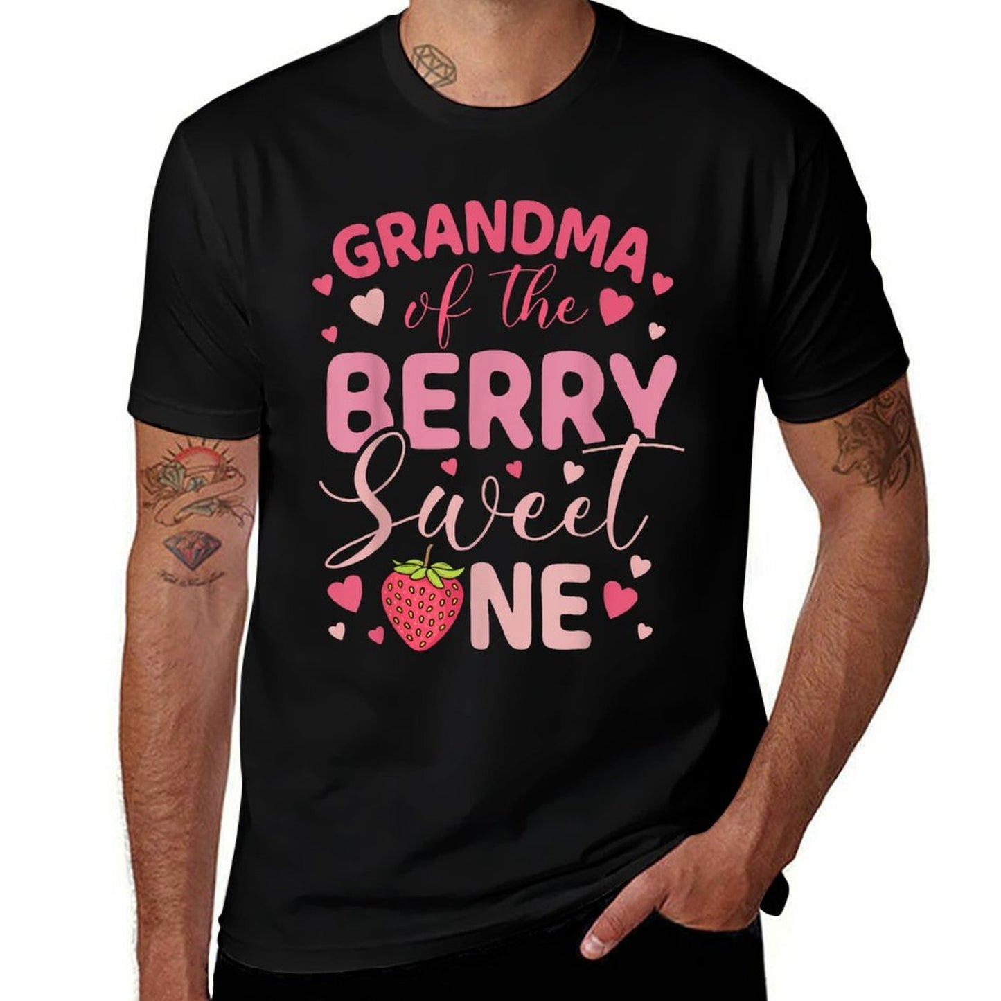Grandma Of The Berry Sweet One Strawberry First Birthday  Relaxed-fit T-Shirt