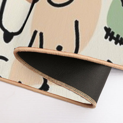 Midcentury Boobs Abstract  Versatile Bath Mat