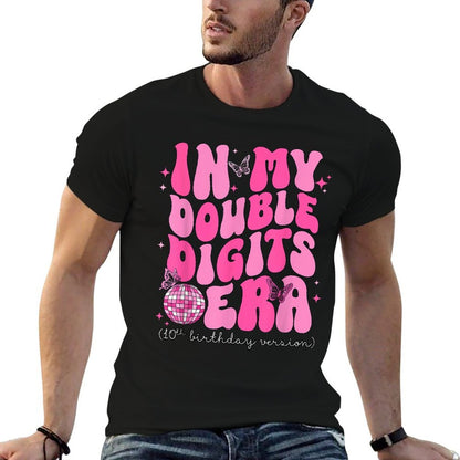 In My Double Digits Era 10th Birthday Version  Ribbed Collar T-Shirt