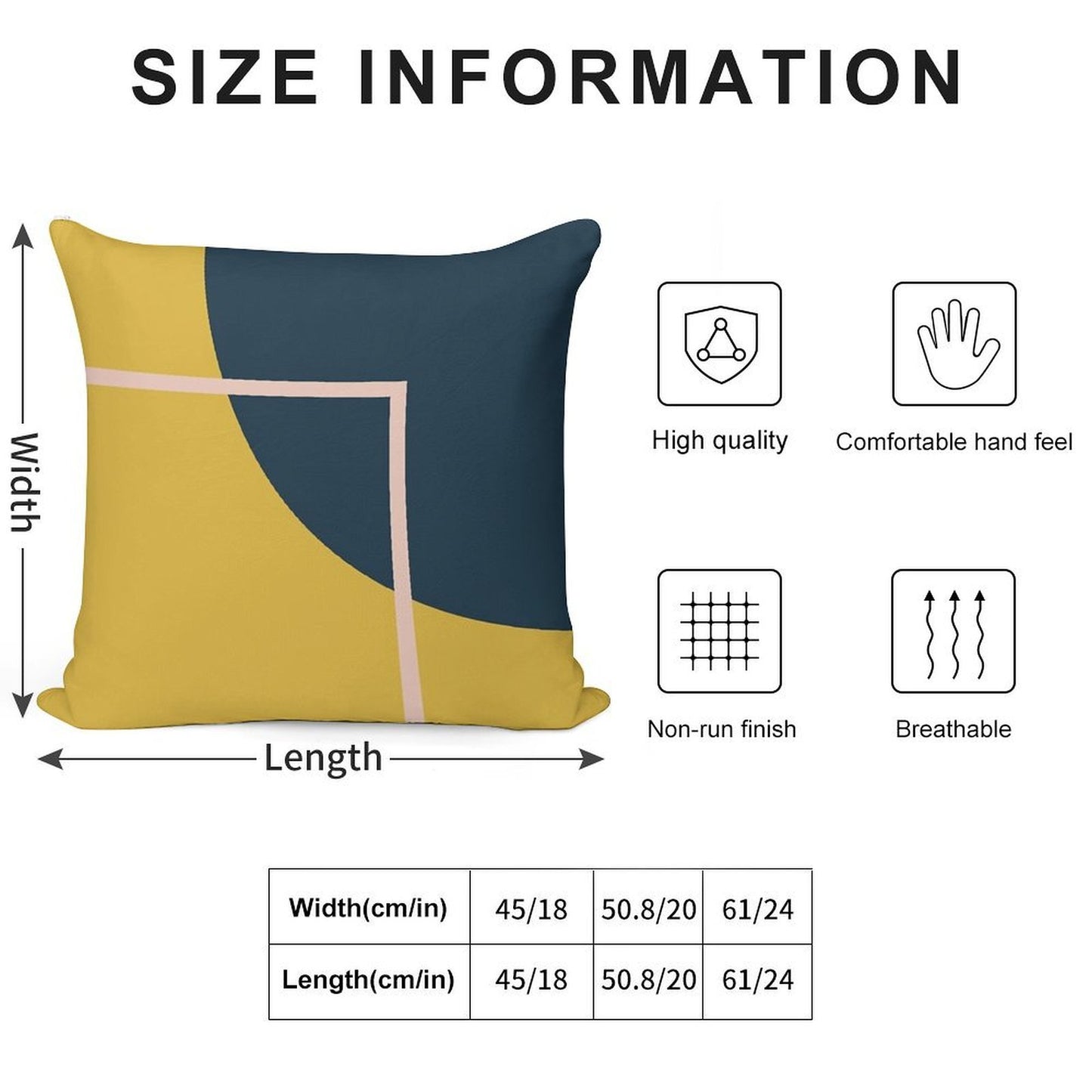 Abstract Geometric Minimalist Navy Blue, Mustard Yellow, And Blush Pink Soft Ultra-Soft Texture Throw Pillow