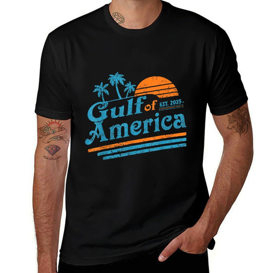 Retro Gulf Of US America 2025 American Flag Gulf Mexico Breathable T-Shirt